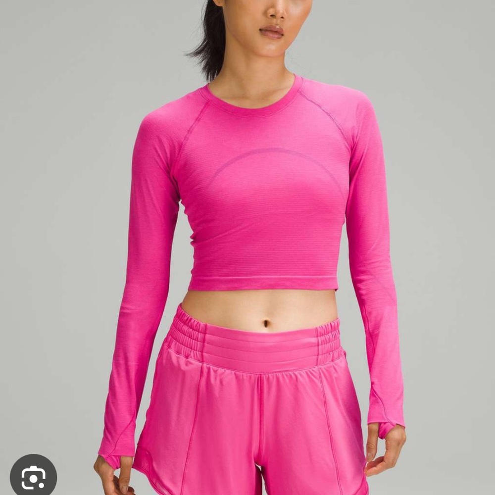 SONIC PINK!!! Lululemon Swiftly Tech Cropped Long Sleeve Shirt 2.0
